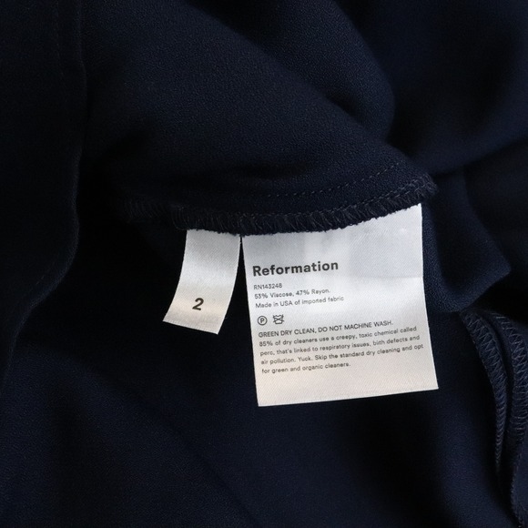 NWT Reformation Loire Dress Navy Blue 2 Maxi Sleeveless Formal Gown - Picture 10 of 10